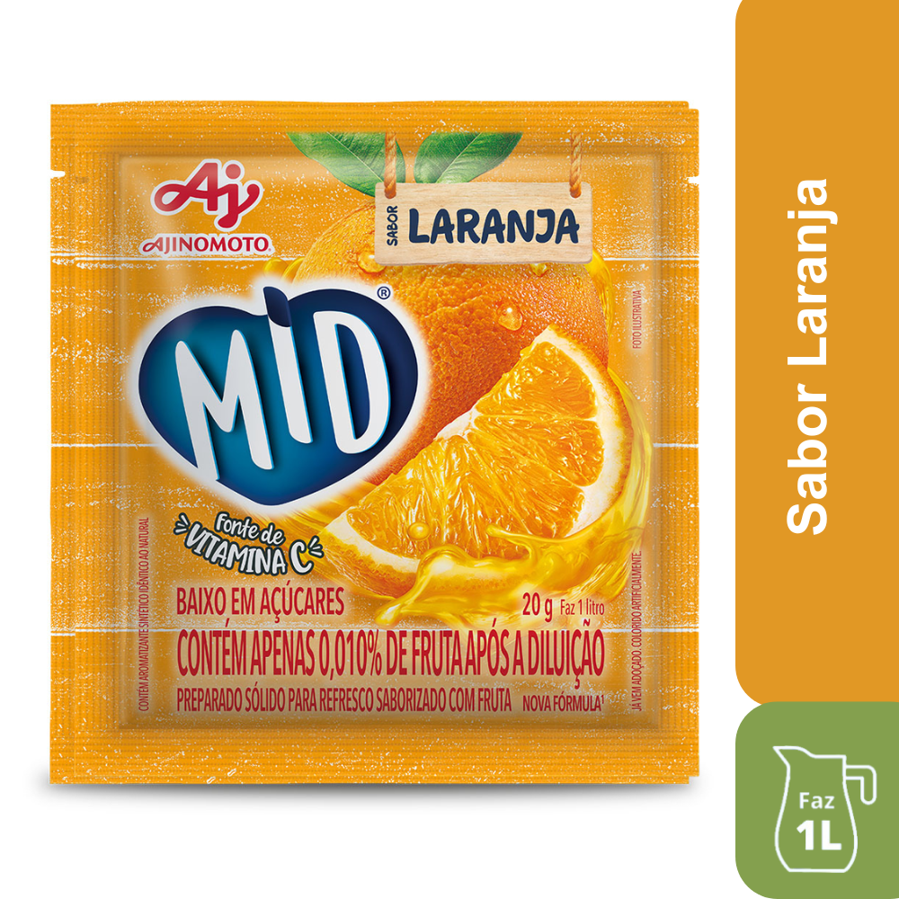 Imagem do produto REFRESCO EM PÓ MID® SABOR LARANJA 20G