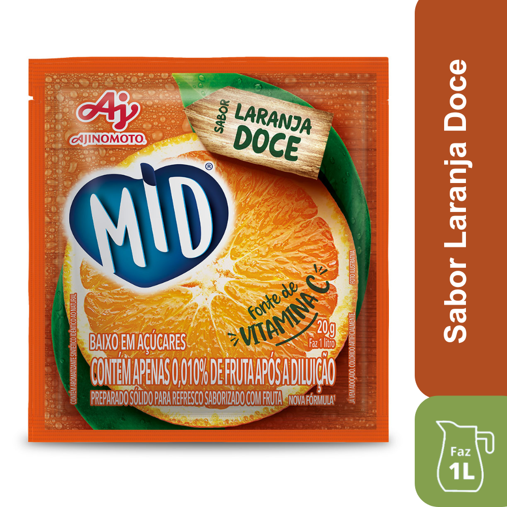 Imagem do produto REFRESCO EM PÓ MID® SABOR LARANJA DOCE 20G