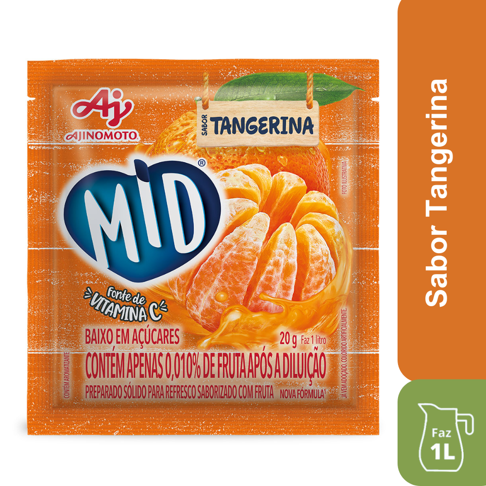 Imagem do produto REFRESCO EM PÓ MID® SABOR TANGERINA 20G