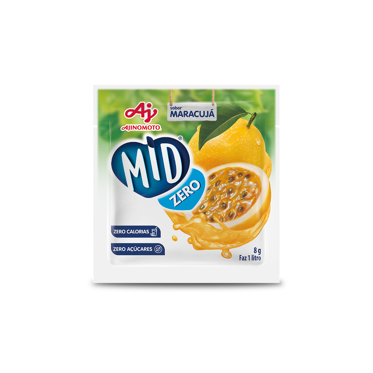 REFRESCO EM PÓ MID® ZERO SABOR MARACUJÁ 8G