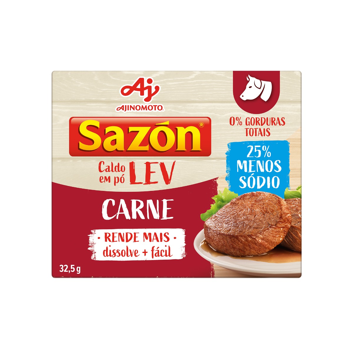 CALDO EM PÓ SAZÓN® LEV SABOR CARNE 32,5G