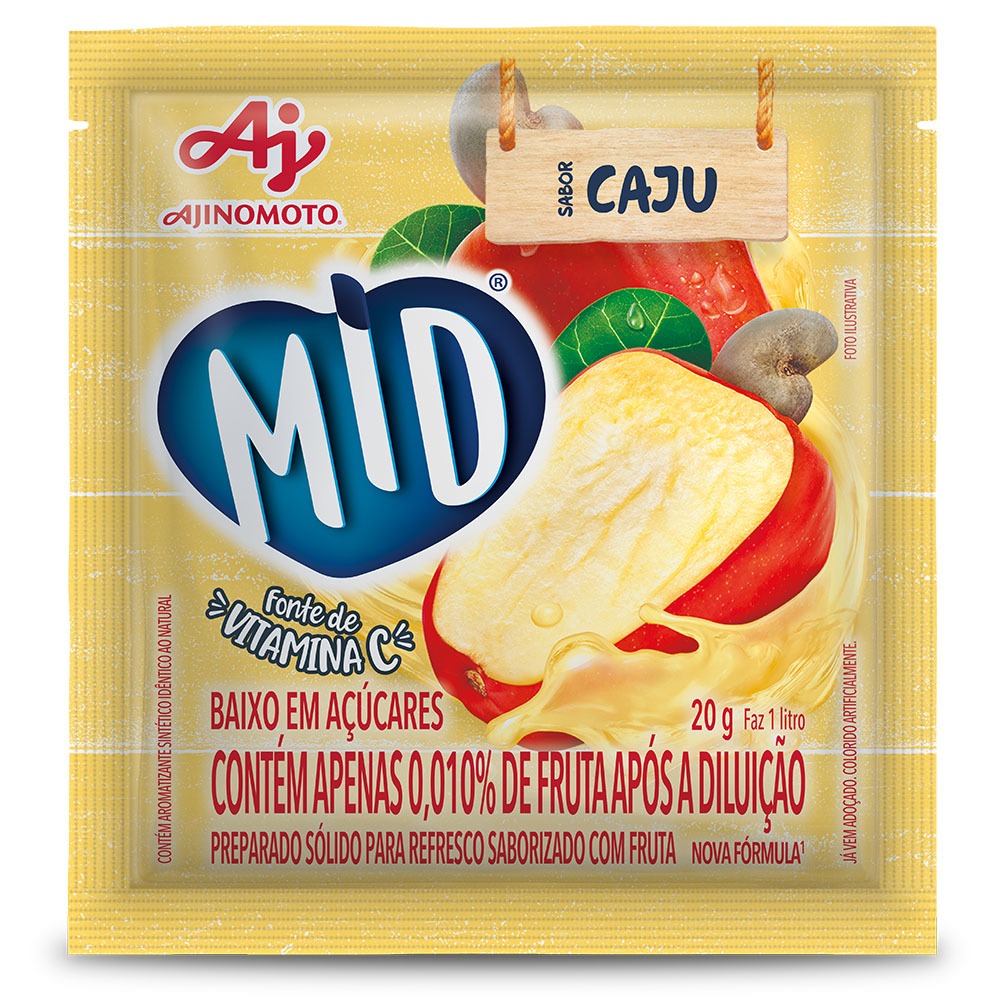 REFRESCO EM PÓ MID® SABOR CAJÚ 20G