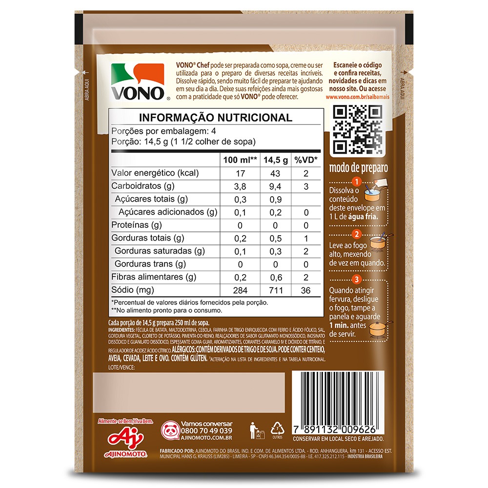 SOPA VONO® CHEF CREME DE CEBOLA 58GR