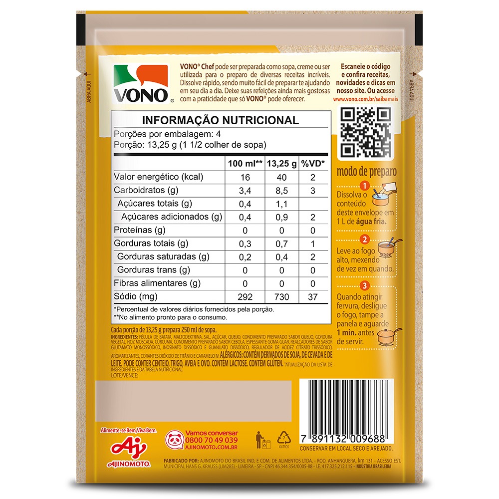 SOPA VONO® CHEF CREME DE QUEIJO 53GR