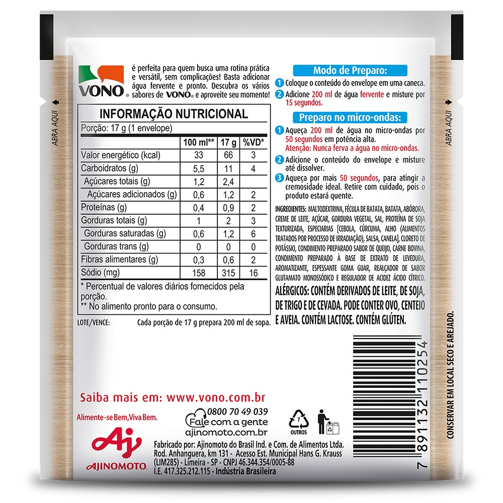 SOPA VONO® ABOBORA C CARNE -SODIO 17G