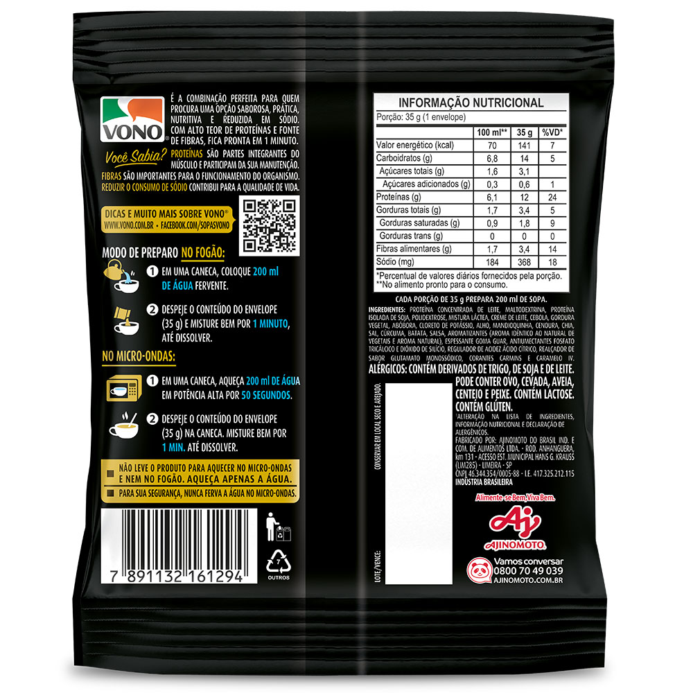 SOPA VONO® LEGUMES COM CHIA 35G