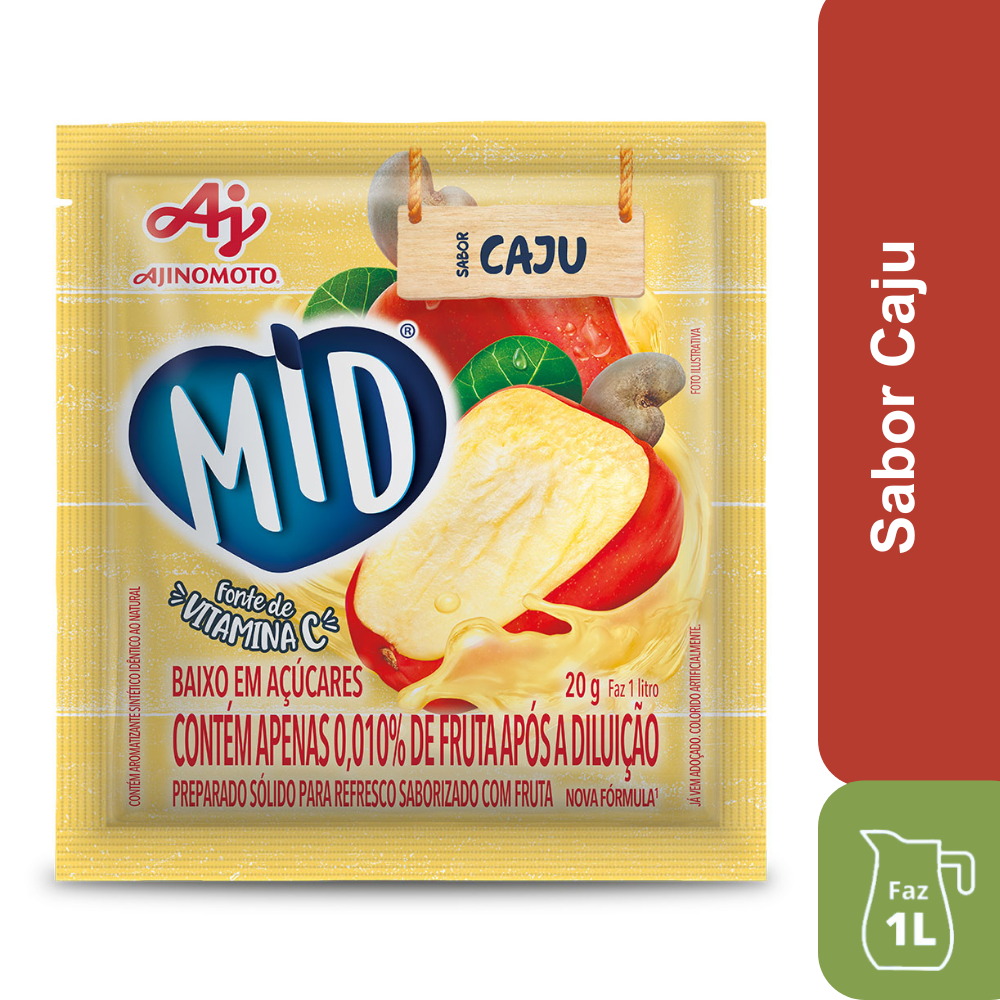 REFRESCO EM PÓ MID® SABOR CAJÚ 20G