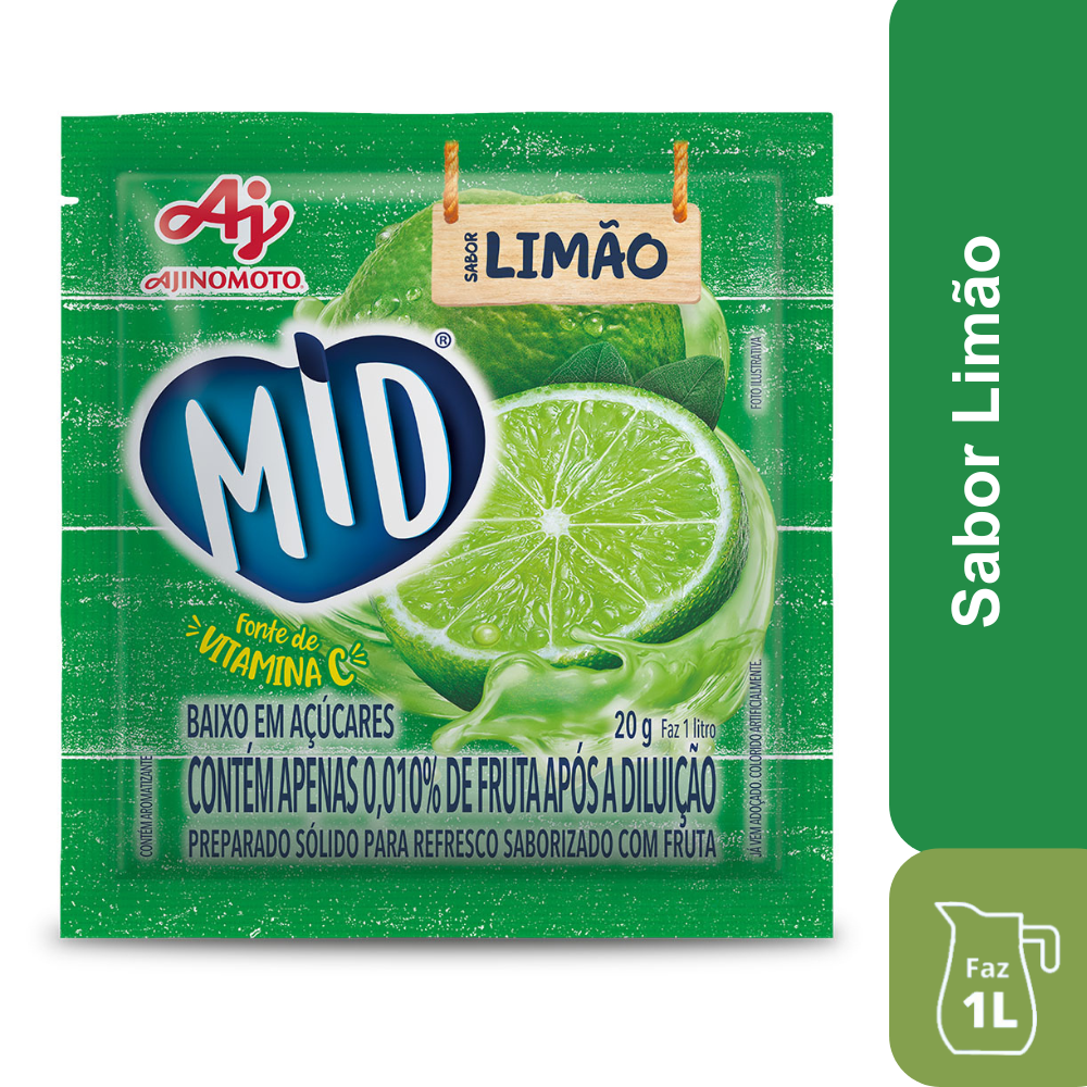 REFRESCO EM PÓ MID® SABOR LIMÃO 20G