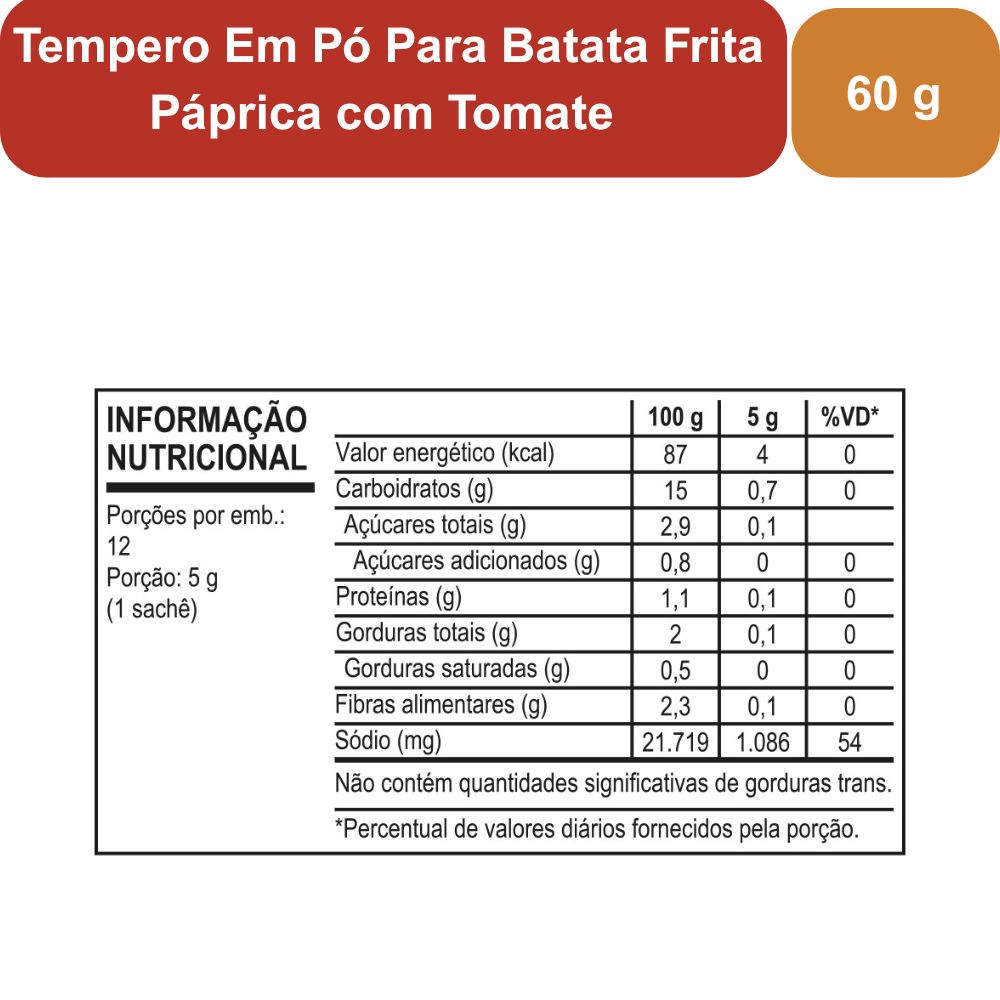 KIT SAZÓN® Tempero Para Batata Frita - Cheddar e Bacon e Páprica com Tomate - 2 Unidades