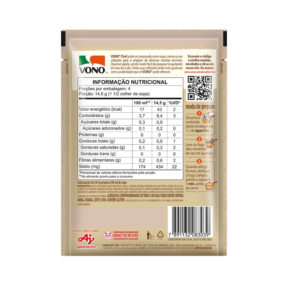 SOPA VONO® CREME CEBOLA -SODIO 58GR