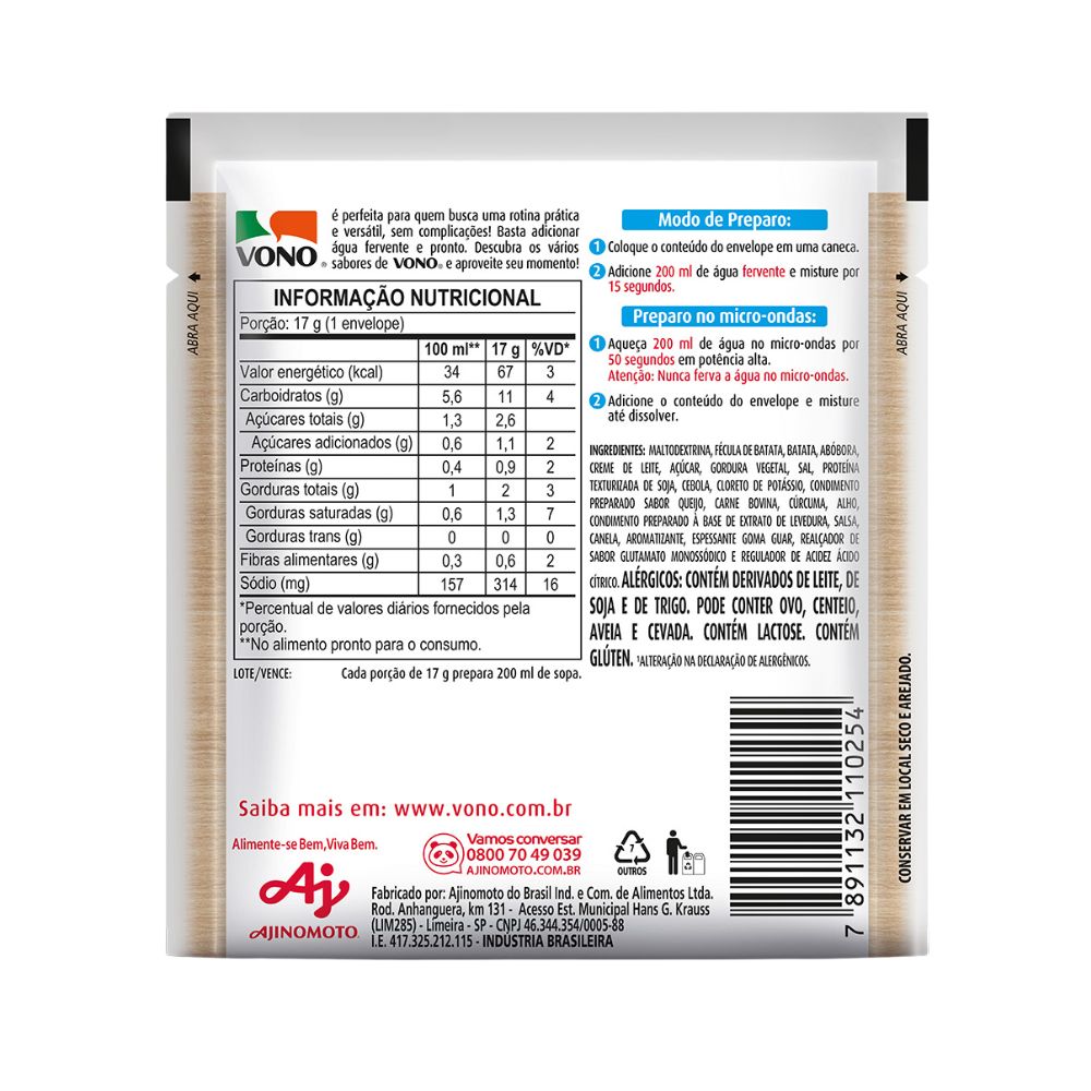 SOPA VONO® ABOBORA C CARNE -SODIO 17G