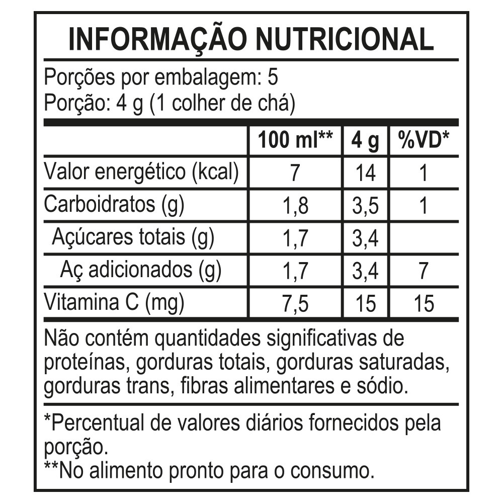 Kit Refresco em Pó MID® Sabor Abacaxi Com 15 Unidades de 20g