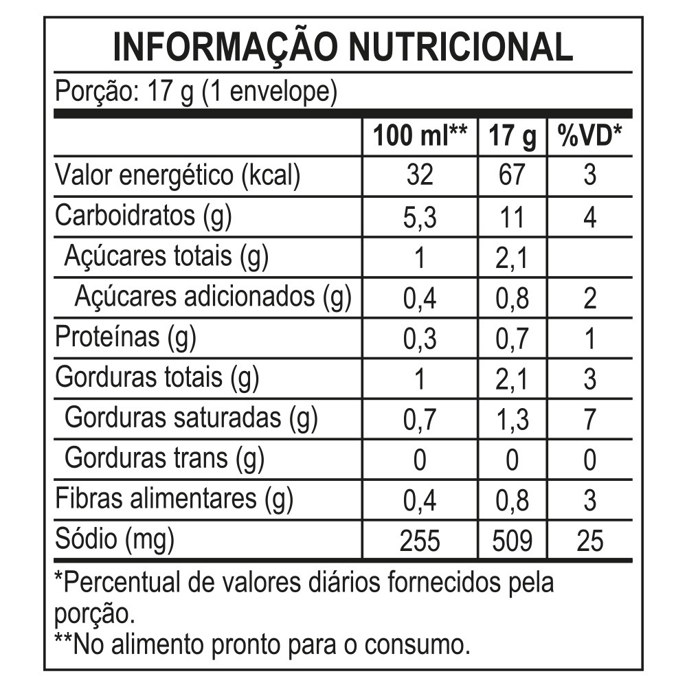 SOPA VONO® MANDIOQUINHA CEBOLA SALSA 17G