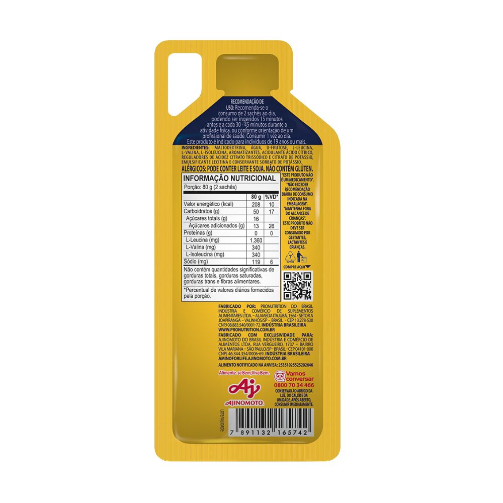 aminoVITAL® Energy Gel - Baunilha com Limão sem Cafeína - 1 sachê